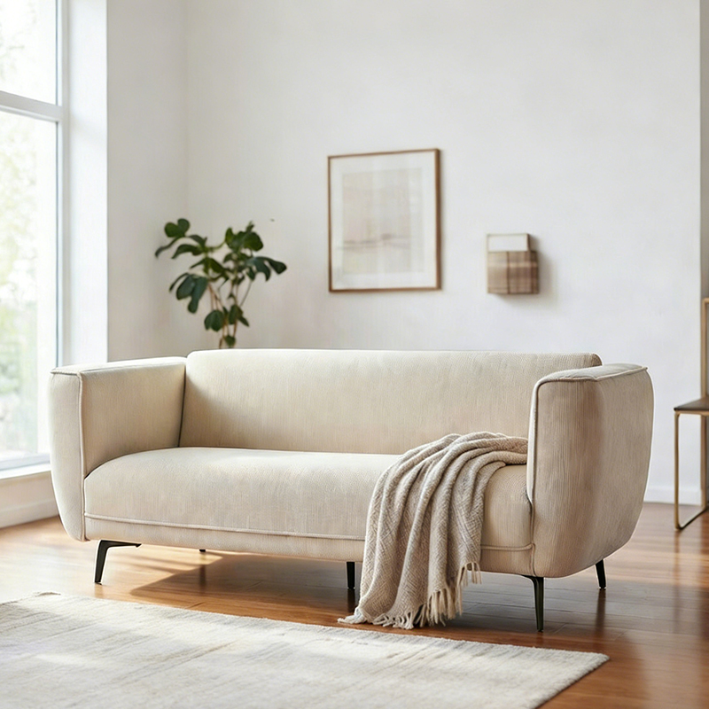 Moderne fløjlsbukser polstret loveseats sofa med metalben