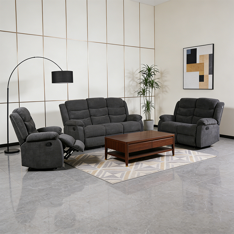 3 dele stof tilbagelænet stue sæt, sofa, loveseat og recliner stol